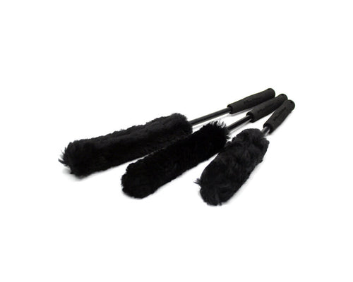 Cepillo llantas lana mango Kit x 3: largo 4.5cm diam kit 15xm, 20cm, 25xm